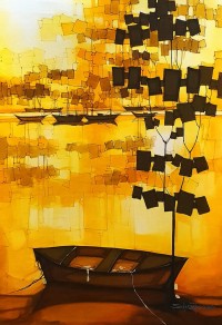 Salman Farooqi, 48 x 72 Inch, Acrylic on Canvas, Cityscape Painting, AC-SF-516